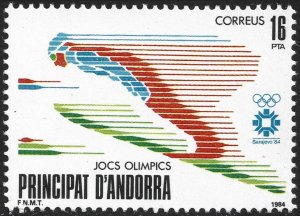 Andorra Spanish #160  MNH - Winter Olympics Skiing (1984)