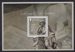 Gibraltar- Shakespeare 450 Anniversary Miniature Sheet Collectible Postage Stamp