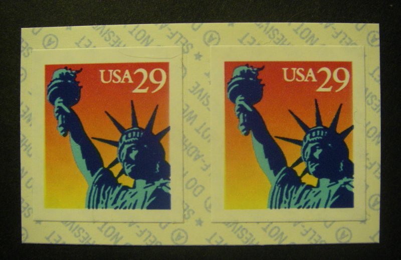 Scott 2599b, 29c Liberty, Pair with B type backing, MNH Coil Beauty