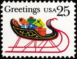 2428 Christmas Sleigh F-VF MNH single