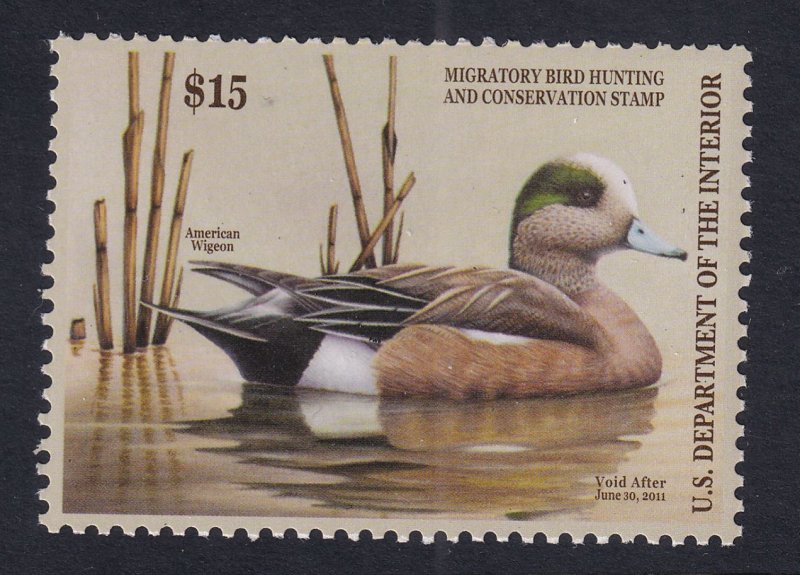 2010 Federal Duck Hunting Stamp $15 Sc RW77 MNH single American Wigeon (3Q