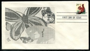 2489 US 29c Red Squirrel SA FDC,   Homemade envelope/cachet