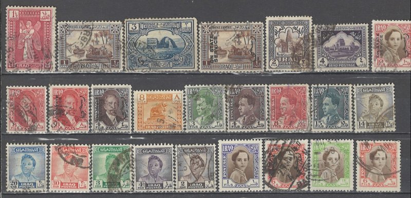 COLLECTION LOT # 4413 IRAQ 25 STAMPS 1923+