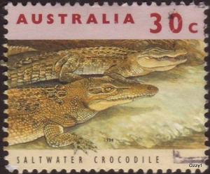 Australia 1994 Sc #1271, SG#1361 30c Saltwater Crocodile USED.