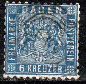 German States Baden Scott # 16, used