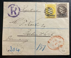 1901 St Helena Registered Cover To Berlin Germany SG#43