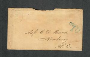 Charlottesville VA Cover Aug 9 1861 CSA Usage H/S Paid 10 Style II