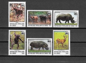 CONGO 1978 WWF SG 620/5 MNH £25.55