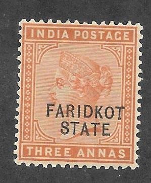 India Faridkot State Scott 13 Mint NH Queen Victoria O/P 2018 CV $2.25+