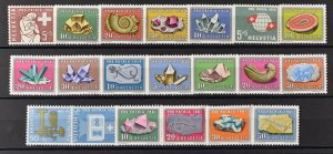 SWITZERLAND, MINERALS and FOSSILS, ALL SETS 1958-61 MNH