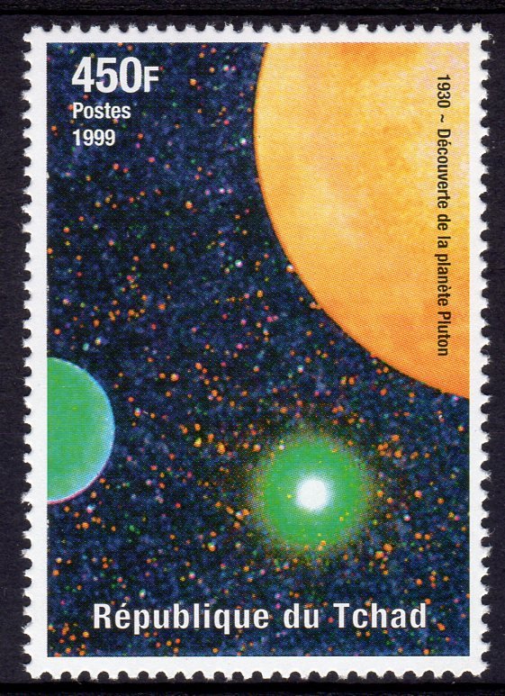 Chad 1999 Sc#808b SPACE Discovery of Pluto (1) perforated MNH