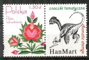 Poland 2005 Flowers Roses My Stamps Dinosaurs MNH