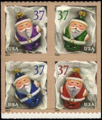 2004 37c Christmas Greetings, Ornaments, Pane of 4 Scott 3887-90 Mint F/VF NH