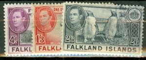 HS: Falkland Islands 84-86A,87A-91,102-3 mint; 87,92-3 used CV $107; scan sho...