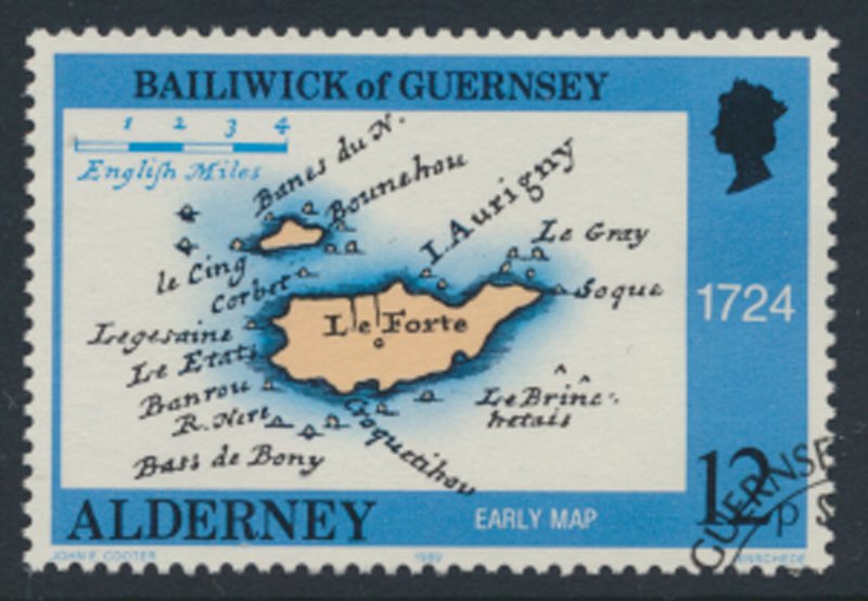 Alderney  SG A37  SC# 37   Bastides Maps Used First Day Cancel - as per scan