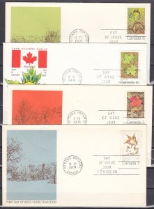 Canada, Scott cat. 535-538. Seasons issue. 4 First day covers. ^