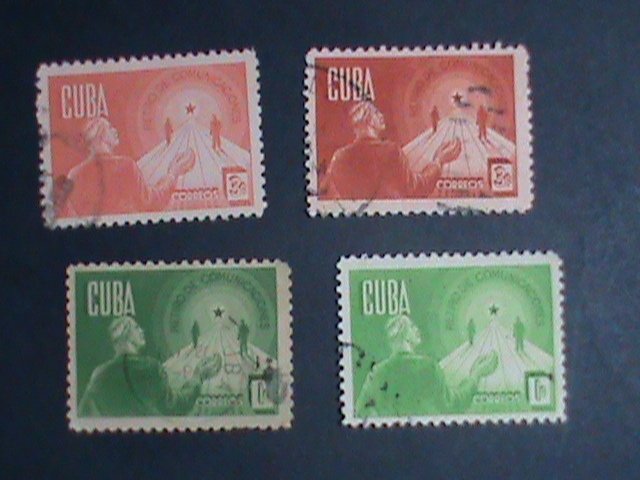 ​CUBA-1943 SC#381 RETIREMENT SECURITY- CUBA USED VERY OLD STAMP-VERY FINE