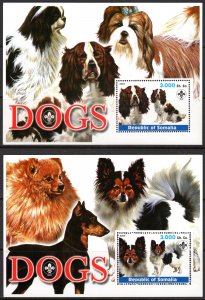 Somalia 2003  DOGS - SCOUTS - 2 Souvenir Sheets Perforated MNH