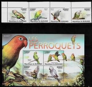 BURUNDI Sc 872-6 NH SET+MINISHEET of 2011 - BIRDS