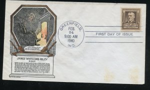 US 868 M=8 James Riley Famous American Anderson HP cachet FDC ADDR 