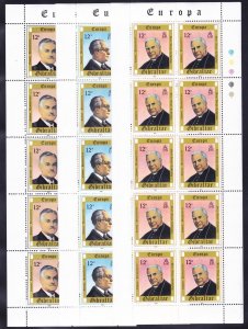 Gibraltar 390-92 MNH 1980 EUROPA Set of 3 Mini Sheets 10 Stamps Each Sheet VF