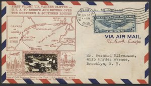 1939 PanAm FAM 18 June 24 Flight Cover Crosby Photo Cachet New York to England