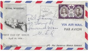 Monaco # C46 Royal Wedding -  100fr. Airmail  FDC   (1)