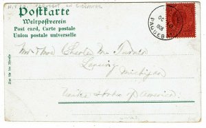 Gibraltar 1906 N.Y. P.O. paquebot cancel on postcard to the U.S.