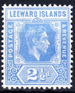 1938-51 LEEWARD ISLANDS KGVI 2½d BRIGHT BLUE (SG#105) MH VF