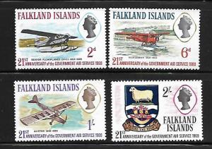 FALKLAND ISLANDS, 180-183, MNH, GOVERNMENT AIR SERVICE