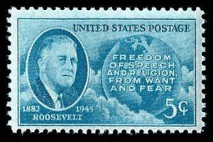 PCBstamps   US # 933 5c FDR & Globe, MNH, (11)