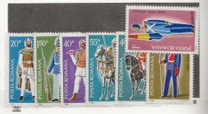 Romania Sc 2977-83 MNH Set of 1980- Army warrior's historical costumes