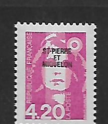 ST. PIERRE & MIQUELON, 540, MNH, FRANCE OVPTD ST. PIERRE ET MIQUELON