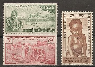 French Equatorial Africa CB2-4 1942 Vichy issues NH