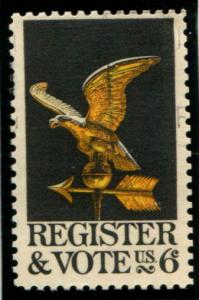 1344 US 6c Register & Vote, used
