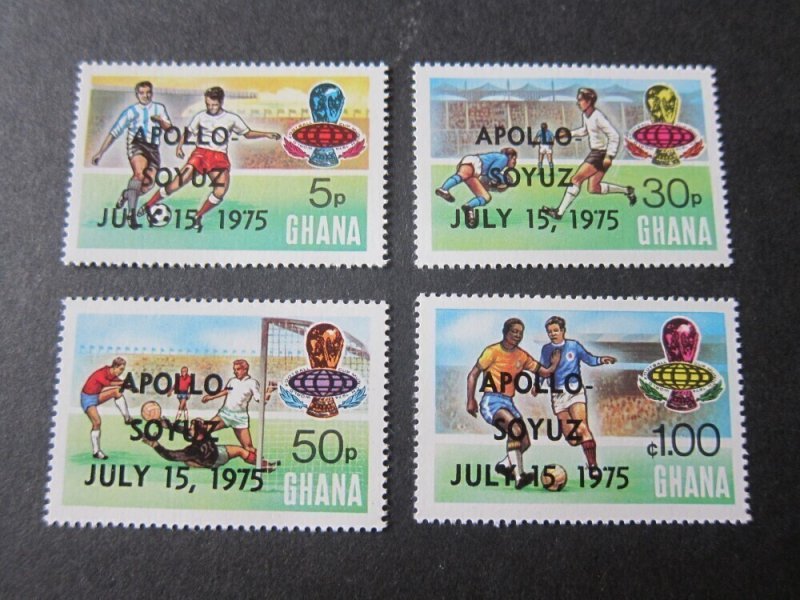 Ghana 1975 Sc 549-52 football space set MNH