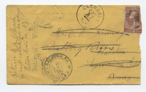 1884 Glendale NY return to sender #210 cover Ralston PA postmaster cancel s5495