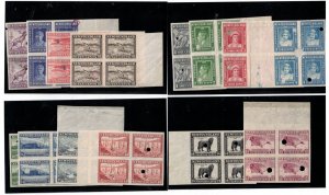 Newfoundland #253i - #266i Very Fine Never Hinged Imperf Set In Blocks