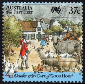 Australia SC#1028a 37¢ Marine Checking List of Livestock (1987) Used