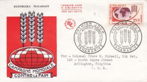 United Nations Food & Agricultural Organization 1963. Malagasy World Hunger FDC