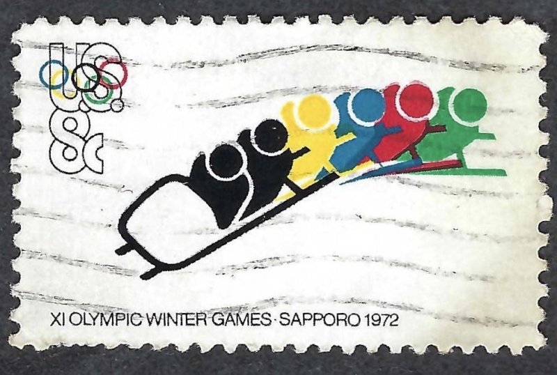 United States #1461 8¢ Olympic Games - Bobsledding (1972). Used.
