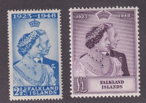 Falklands Scott # 99 - 100 set VF OG mint lightly hinged cv $ 112 ! see pic !