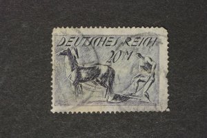 Germany Scott # 155a  20m  Plowing   1921-05-01  Variety Wmk Lozenges(125)