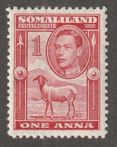 Somaliland, stamp, Scott#85,  Mint, Hinged, Black head sheep, 1 anna, red,