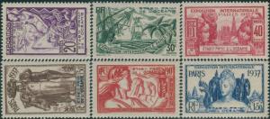 French Oceania 1937 SG121-126 Exhibition Paris MLH