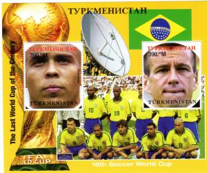 Turkmenistan 1998 World Cup Brazilian Team/Ronaldo/Dunga S/S Perf.MNH