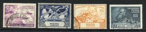 Johore SG148/51 1949 UPU Used Cat 11 pounds (8)