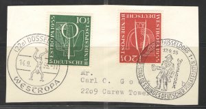 Germany - Deutsche Bundespost 1955 Sc# B342-343 Used on piece VG/F Comm Cxl