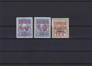 MAURITIUS EXPRESS DELIVERY STAMPS  1903 -04  ON STOCK CARD   . REF 4185