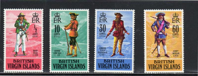 VIRGIN ISLANDS #229-232  1970  PIRATES        MINT VF NH O.G